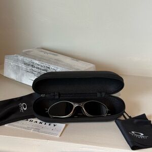Vintage Oakley Dark Silver and Black Sunglasses